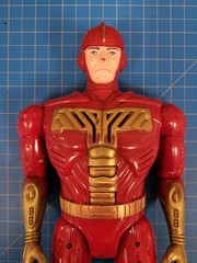 Vintage Red Gold Action Figure Toy Robot Style 12 Inch Tall Collectible