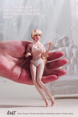 ANT T305B 1/12 Pale Skin Flexible Silicone Female Action Figure Body Model Toys