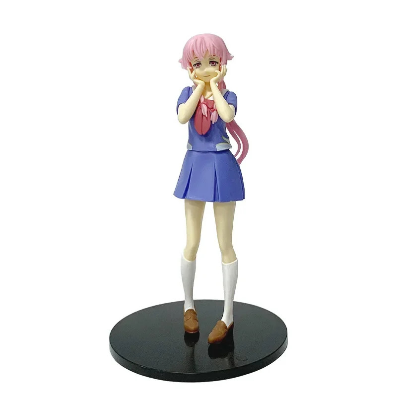 In stock 17cm Future Diary Mirai Nikki Gasai Yuno Anime Uniform Dress Standing