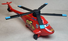 Disney Pixar Cars 2 WGP Lightning McQueen Helicopter Diecast 1:55 FC Team #95