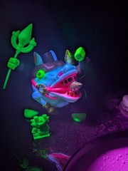 Deathtek Machin NightMare Steed Sofubi Kaiju Deathcat Toys Keshi Omake UV 1/3