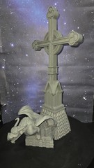 SPAWN BATMAN DAREDEVIL action figure Cross Base Gargoyles Steeple Diorama