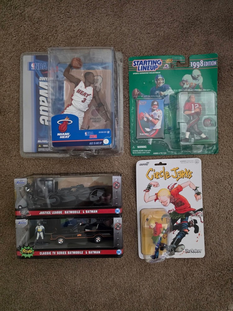 Batman, Circle Jerks, Trent Dilfer, NBA Dwayne Wade Collectible Bundle