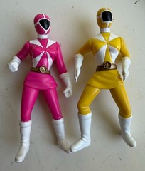 VINTAGE MMPR Power Rangers Figure Lot of 6 Black Red Yellow 4″ RARE LOOK!
