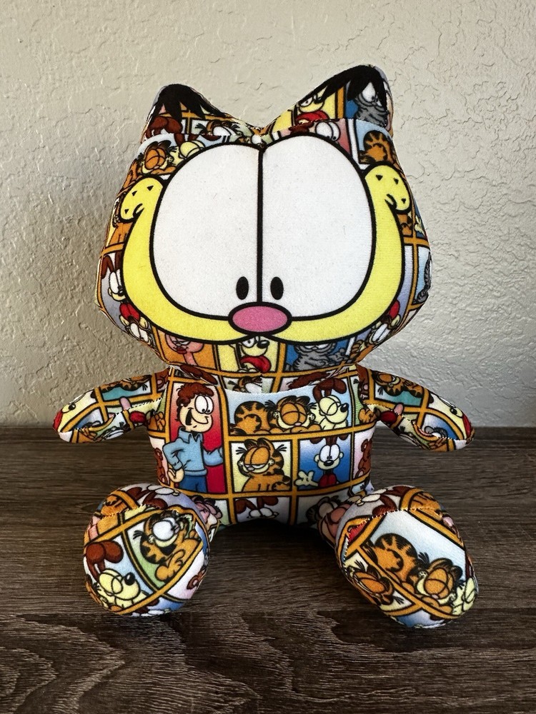 Large Garfield the Cat Plush Toy 10 inch Sticker Bomb Rare.