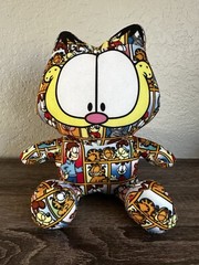 Large Garfield the Cat Plush Toy 10 inch Sticker Bomb Rare.