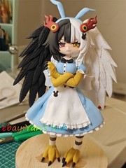 18cm Blacksouls2 mad bird jubjub Handmade Clay Model W/Base Dust Cover