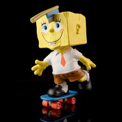 SpongeBob Blockhead 9″ Vinyl Figure Toy Skateboard Skater Bob Dob Martian Toys