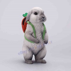 JXK 1/4 Lop Rabbit Animal Pet Simulation Statue Painted 4 Color 10.5*16.5*12.5cm