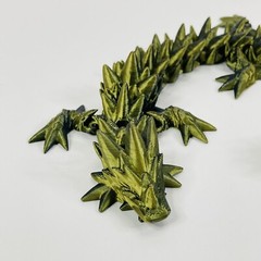 Dragon Crystal Full Articulated Dragon Fidget Toy 11” Emerald Green 3D Print Art
