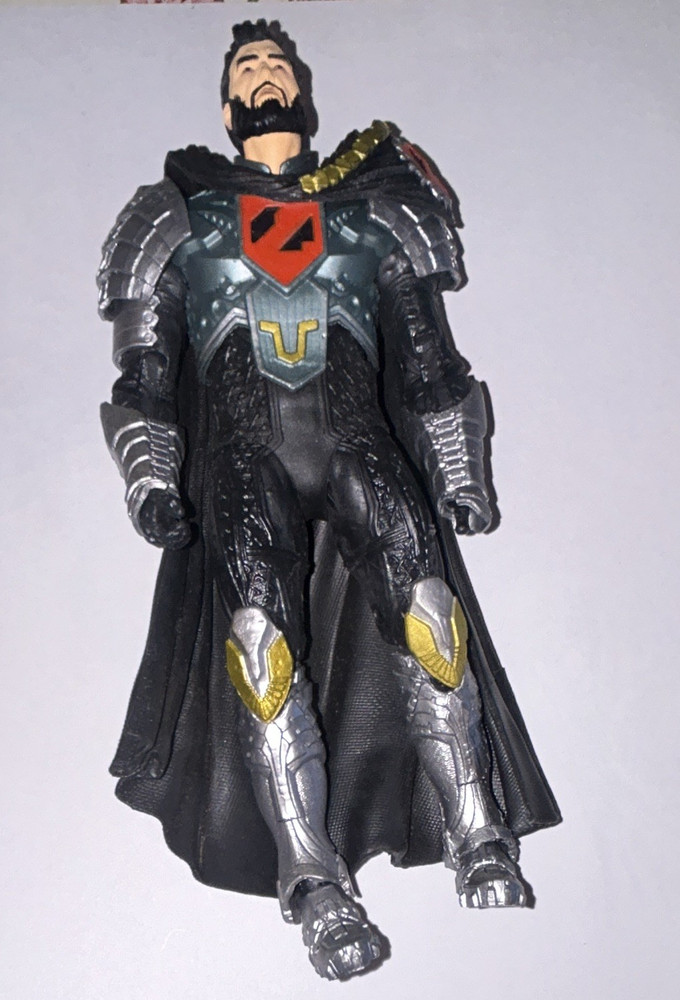 Armored Caped Action Figure Black/Silver/Gold/Red Plastic Figure