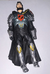 Armored Caped Action Figure Black/Silver/Gold/Red Plastic Figure