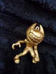 Rare Gold Ink Demon Bendy Dark Revival Vinyl Figure Toy Loose Missing Ring