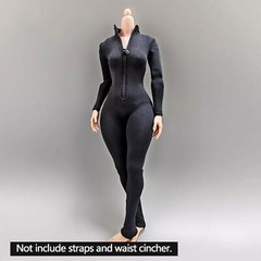 1/6 Female Black Bodysuit Dress Clothes For 12″ PH TBL Action Figure Body Toys.
