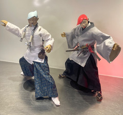 1:6 Custom ThreeA SAMURAI Ronin Shogun 2 Figure Lot, Stands Ashley Wood 3a Parts
