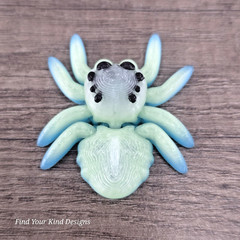 Glow in the Dark Tiny Spider 3D Printed Articulated Flexi Fidget Toy