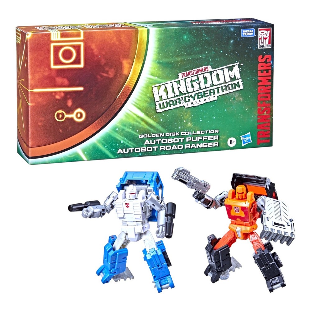 Transformers Kingdom Golden Disk Puffer & Road Ranger Set NEW SEALED EXCLUSIVE