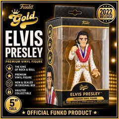 Funko Gold Elvis Presley 5 Inch Premium Vinyl Figure Vaulted 2022 White Jumpsuit