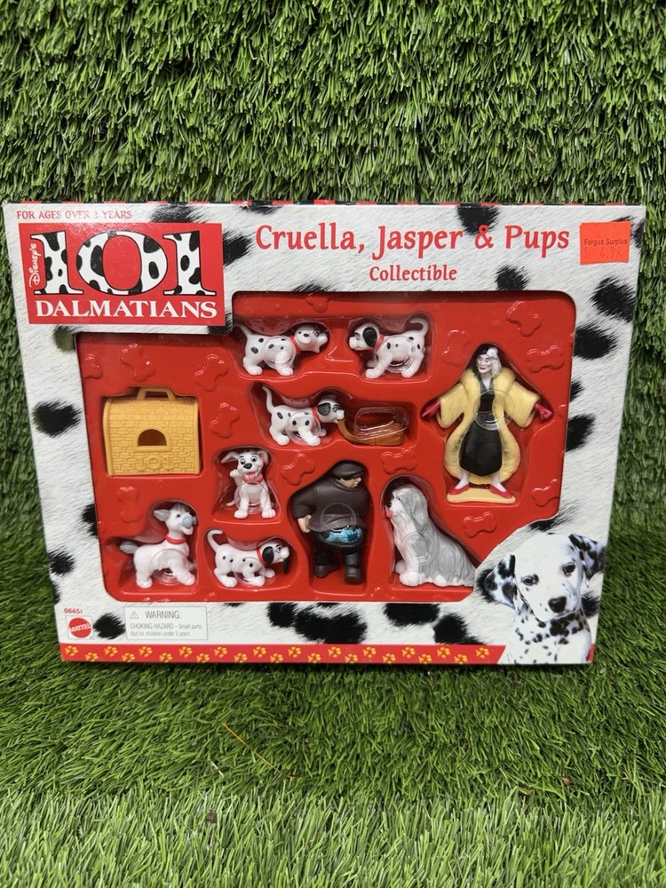 Disney 101 Dalmatians NEW SEALED Play Figurines Cruella de Vil Jasper & Puppies