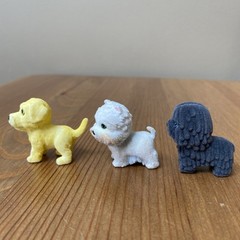 Kitty & Puppy In My Pocket Lot of 8 Vintage Dog & Cat Toy Flocked Figures