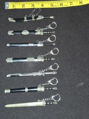 Set Of 7 Ancient Swords And Scabbards Model Keychain Accessory Set Brand New