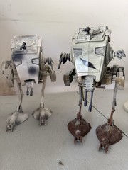 30th Anniv Battle of Hoth AT-ST Vehicles Lot Turrets And Speeder Bike