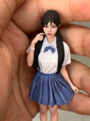 Painted 1/16 1/18 1/12 Asia Student Girl Uniform Statue Dispaly For Cars Vehicle