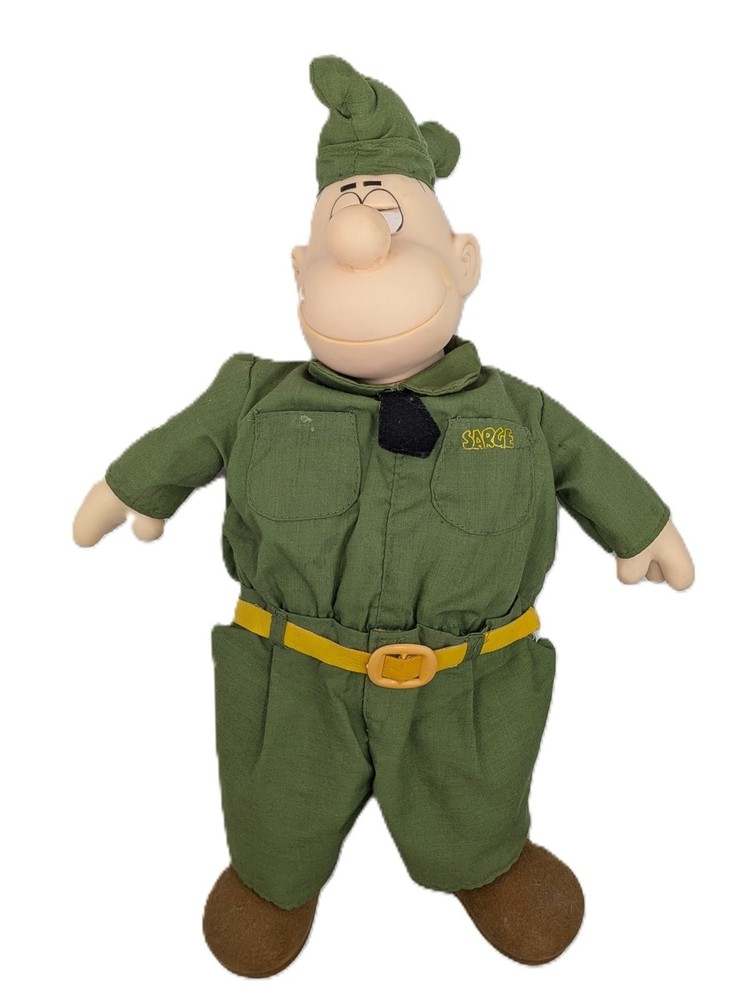 Vintage 1985 SARGE 14″ Doll Beetle Bailey Plush Vinyl King Features Syndicate