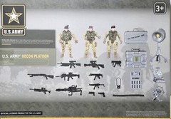 United States Army Recon Platoon Playset with 3 Military Action Figures