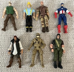 GI Joe, Marvel, And Disney 2010s Action Figure Military Army Lot of 7 Toy 4″