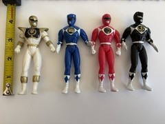Vintage Power Ranger Figures Gold Blue Red and Black 4” Lot of 4