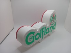 Retro Golfland logo lightbox sign Golf Land Arcade display logo used in 1980s