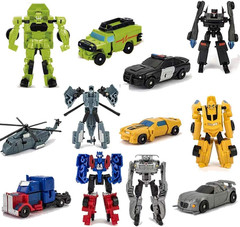 6 PCS Car Robot Toys, Mini Action Figure, Deformation Robot for Kids 5~12
