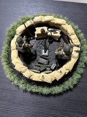 Custom 1:18 WWII Mortar Pit Diorama 3.75 Inch US Paratroopers 60mm Mortar Figure