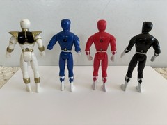 Vintage Power Ranger Figures Gold Blue Red and Black 4” Lot of 4