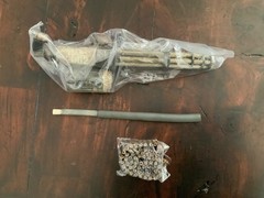 ThreeA 3A Ashley Wood weapons lot 1/6 scale Gatling gun with bullets and sword.