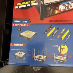 WWE Superstar Ring 14″ Spring-Loaded Mat Pro-Tension Ropes 4 Events in 1 Playset