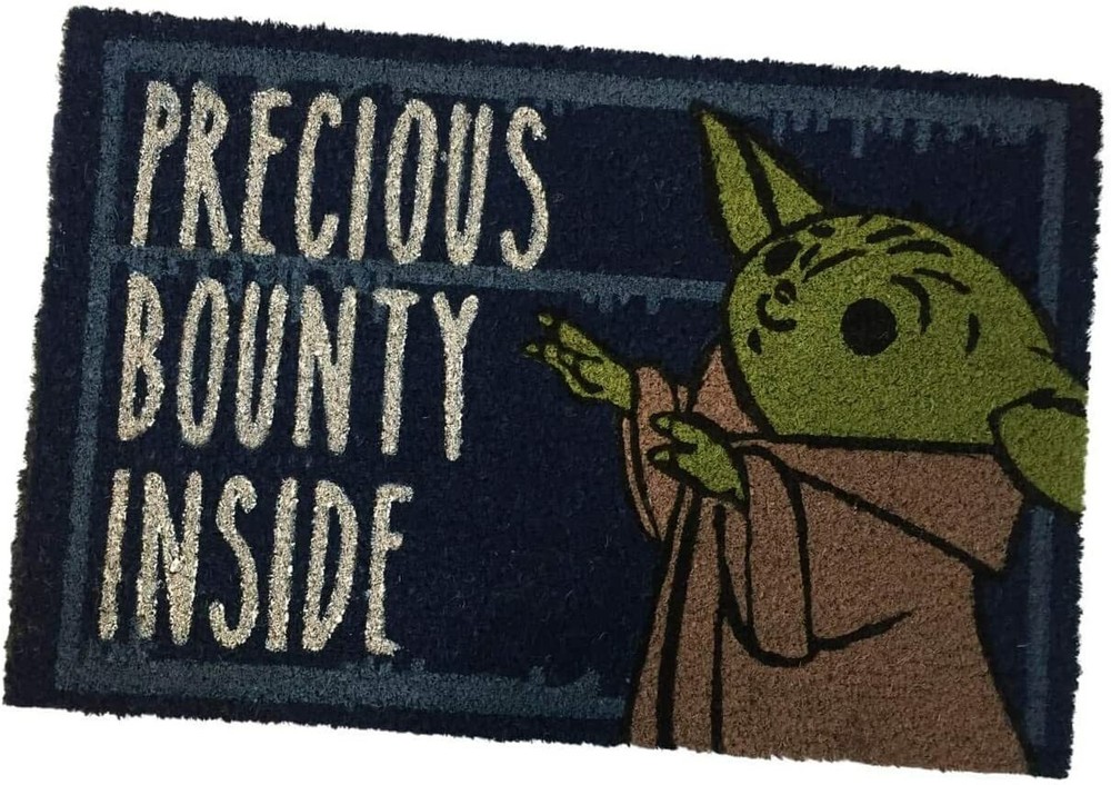 THE MANDALORIAN CHILD PRECIOUS BOUNTY MAT DOORMAT 60 X 40 CM COIR PVC BACK YODA