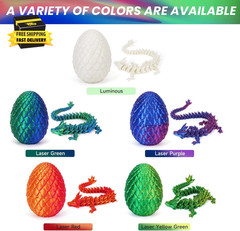 3D Printed Dragon Egg, Cool 3D Printer Articulated Crystal Dragon Toy for Boys K
