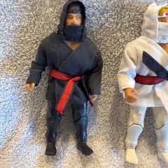 Vintage 1980s American Ninja Action Figure Set Black and White Gi 6 Inch Toy