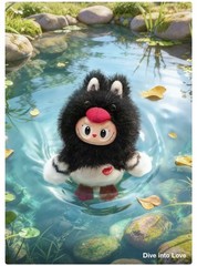 POP MART Dear Birds Series The Monsters Labubu Dive Into Love Plush Pendant Doll