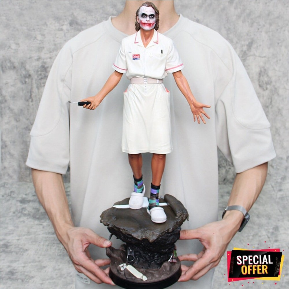 Dark Knight Joker Nurse 54cm Statue Heath Ledger DC Movie Collectible Figure