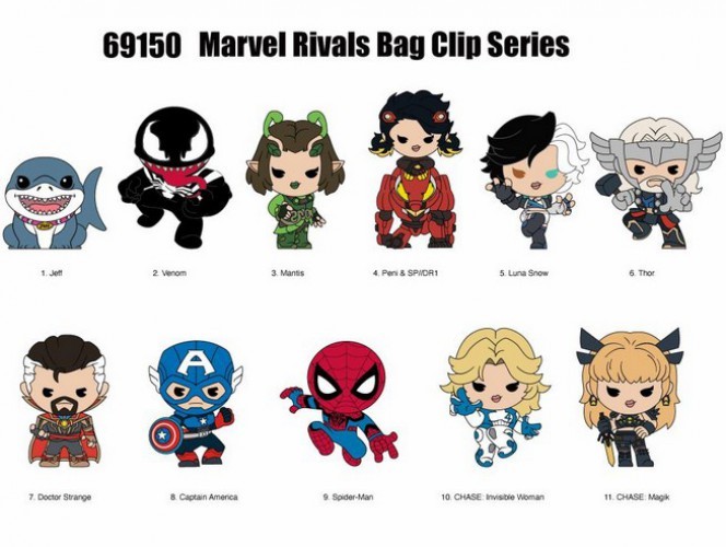 3D Figural Foam Bag Clip Marvel: Rivals Series 1 Pack [1 RANDOM Figure]