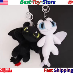 How To Train Your Dragon 3 Toothless Plush Doll Sitting Keyring Keychain 14cm