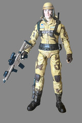 HIYA Toys, GI Joe Dusty 4″ inch Figure Loose custom Weapons and Access.