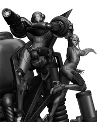 3D Printed Fan Art Metroid Diorama by Wicked3d
