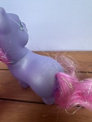 My Little Pony G3 MLP Petal Blossom 2004 Long Tinsel Hair Purple Flowers