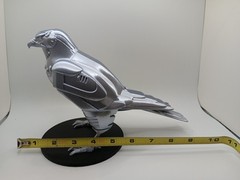 Retro Silverhawks Tally Hawk statue figure 7″ 3D printed metallic silver plastic