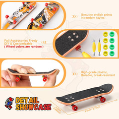 Finger Skateboard Park Kits,14 in 1 Skateboard Finger Toys with 8 Finger Skatebo