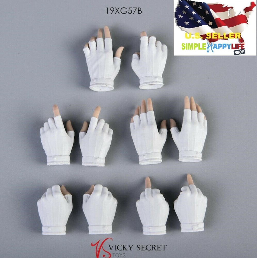 1/6 Female White Gloves Hands Accessory For 12” figure Phicen hot toys ❶USA❶